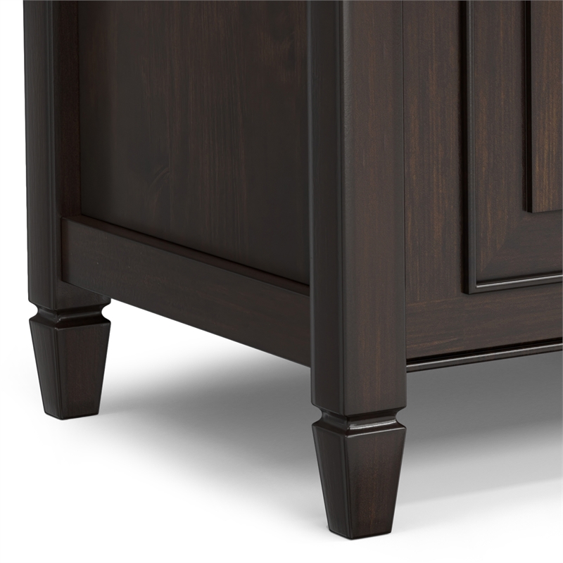 Pemberly Row 36 in Solid Wood Storage Bench Trunk in Chestnut Brown