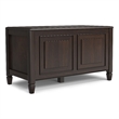 Pemberly Row 36 in Solid Wood Storage Bench Trunk in Chestnut Brown