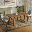 Pemberly Row Solid Mango Wood Farmhouse Dining Table in Burnt Wax