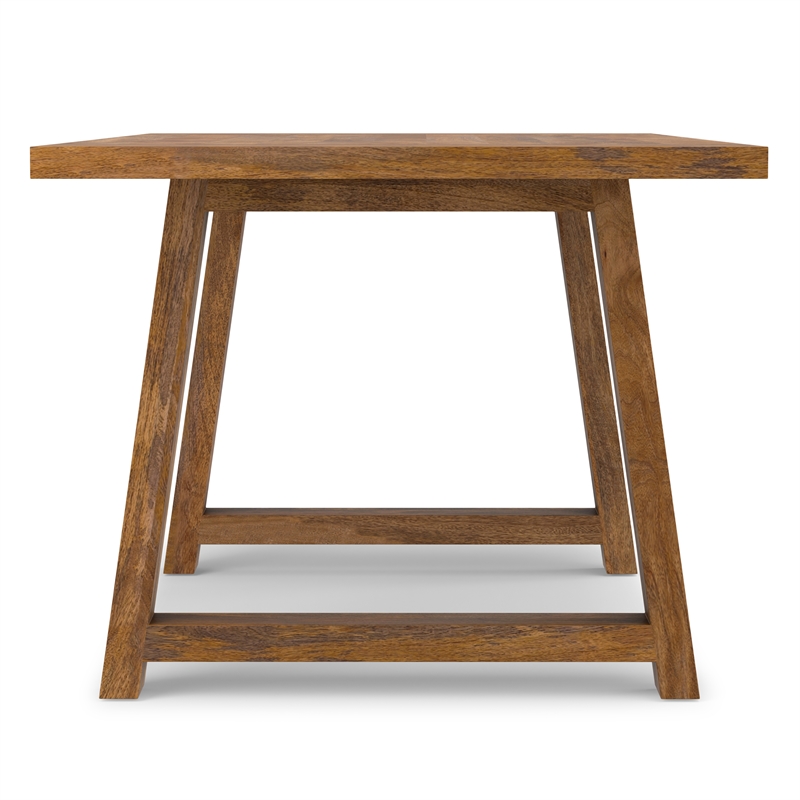 Pemberly Row Solid Mango Wood Farmhouse Dining Table in Burnt Wax