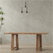 Pemberly Row Solid Mango Wood Farmhouse Dining Table in Burnt Wax