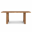 Pemberly Row Solid Mango Wood Farmhouse Dining Table in Burnt Wax