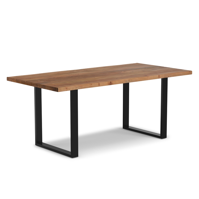 Pemberly Row Acacia Wood Modern Industrial Dining Table in Natural