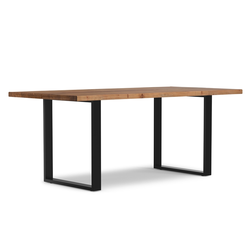 Pemberly Row Acacia Wood Modern Industrial Dining Table in Natural