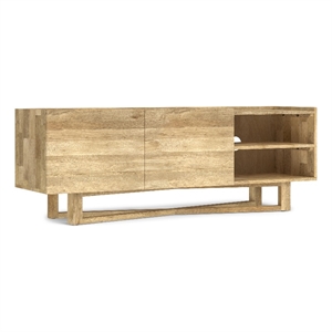 Pemberly Row 60&quot TV Media Stand in Natural Mango Wood for TVs up to 65&quot