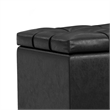 Pemberly Row Storage Ottoman Bench in Distressed Black Faux Leather
