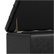 Pemberly Row Storage Ottoman Bench in Distressed Black Faux Leather