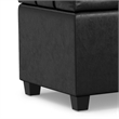 Pemberly Row Storage Ottoman Bench in Distressed Black Faux Leather