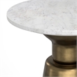 Pemberly Row Leyla 16 Inch Metal Side Table with Marble Top in Antique Brass