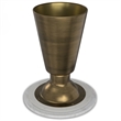 Pemberly Row Leyla 16 Inch Metal Side Table with Marble Top in Antique Brass