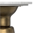 Pemberly Row Leyla 16 Inch Metal Side Table with Marble Top in Antique Brass