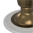 Pemberly Row Leyla 16 Inch Metal Side Table with Marble Top in Antique Brass