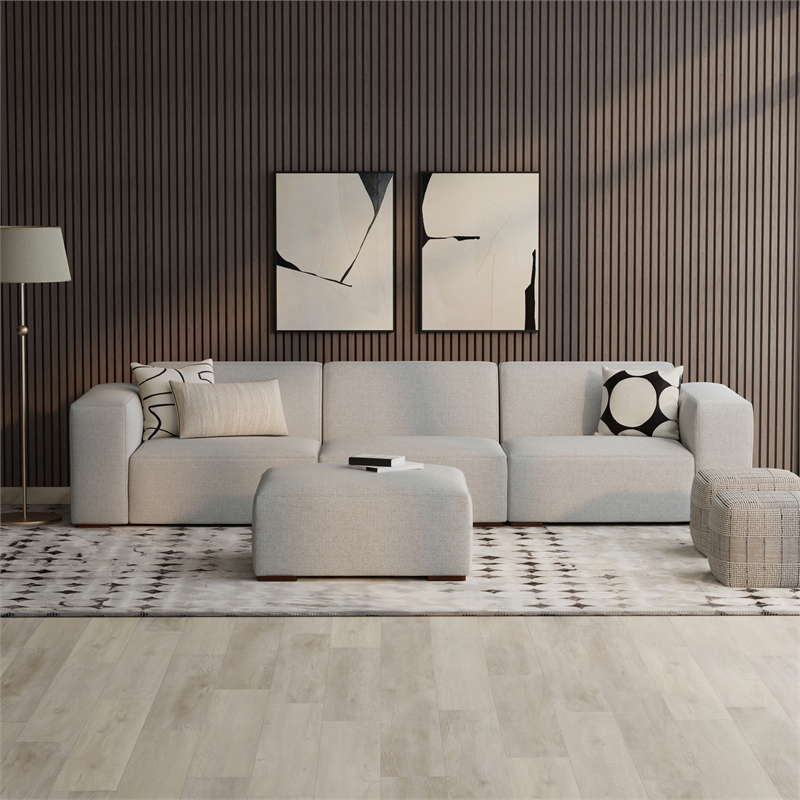 Pemberly Row 3-Seater Modular Sofa and Ottoman in Performance Fabric