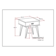 Pemberly Row Solid Hardwood Rectangle End Table with Drawer in White