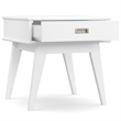 Pemberly Row Solid Hardwood Rectangle End Table with Drawer in White