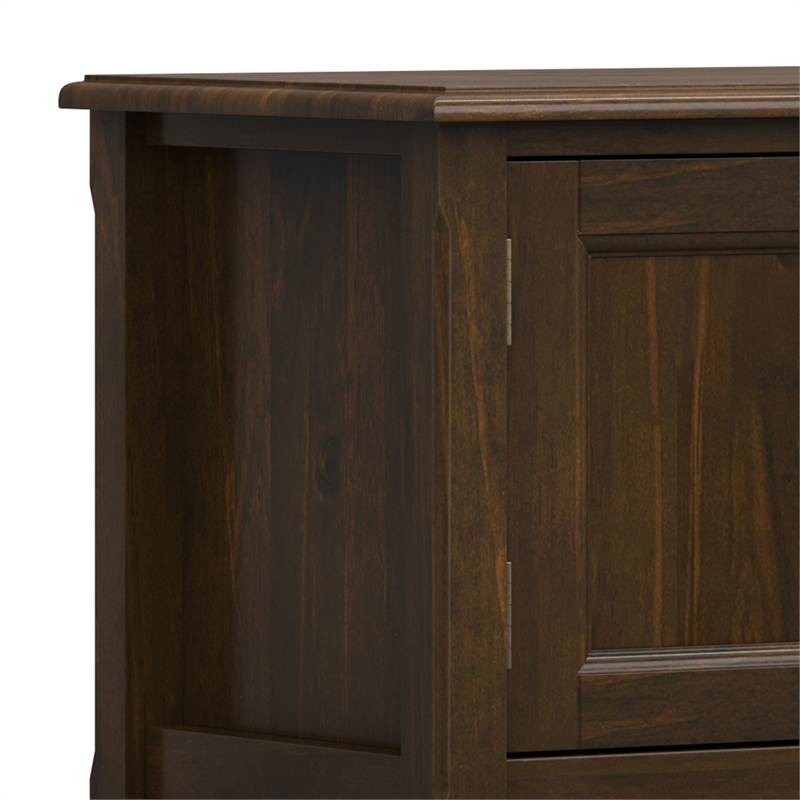 Pemberly Row Mahogany Brown Wood Media Stand for TVs up to 80 inches