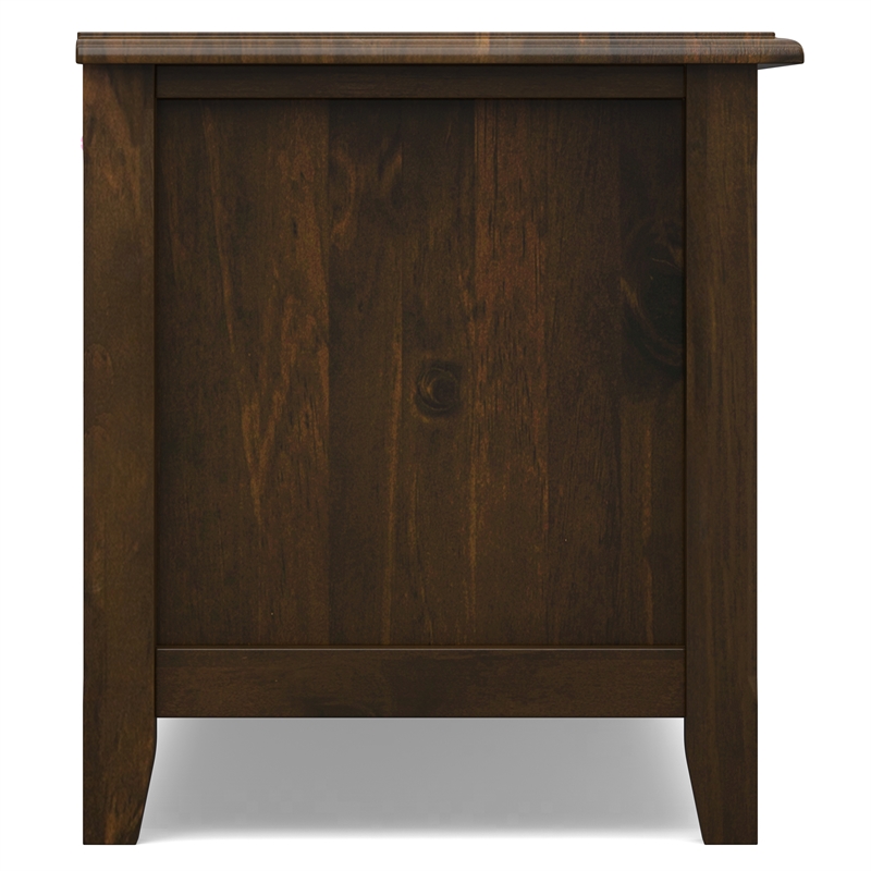 Pemberly Row Mahogany Brown Wood Media Stand for TVs up to 80 inches