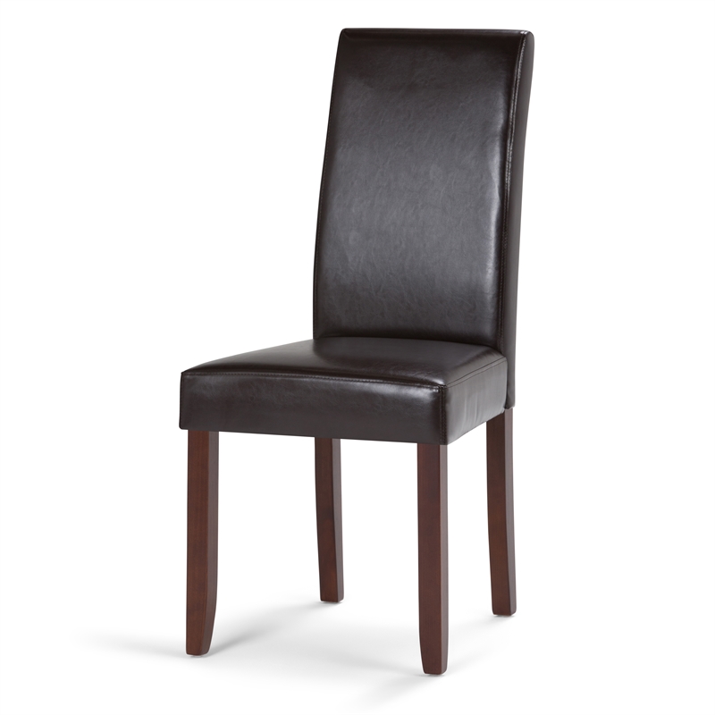 Pemberly Row Acadian Draper 7-Piece Faux Leather Dining Set in Brown