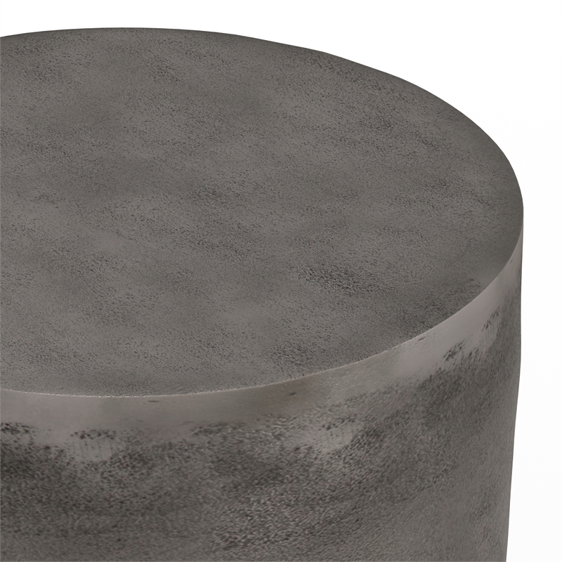 Pemberly Row Morris Metal Accent Table in Antique Silver 17