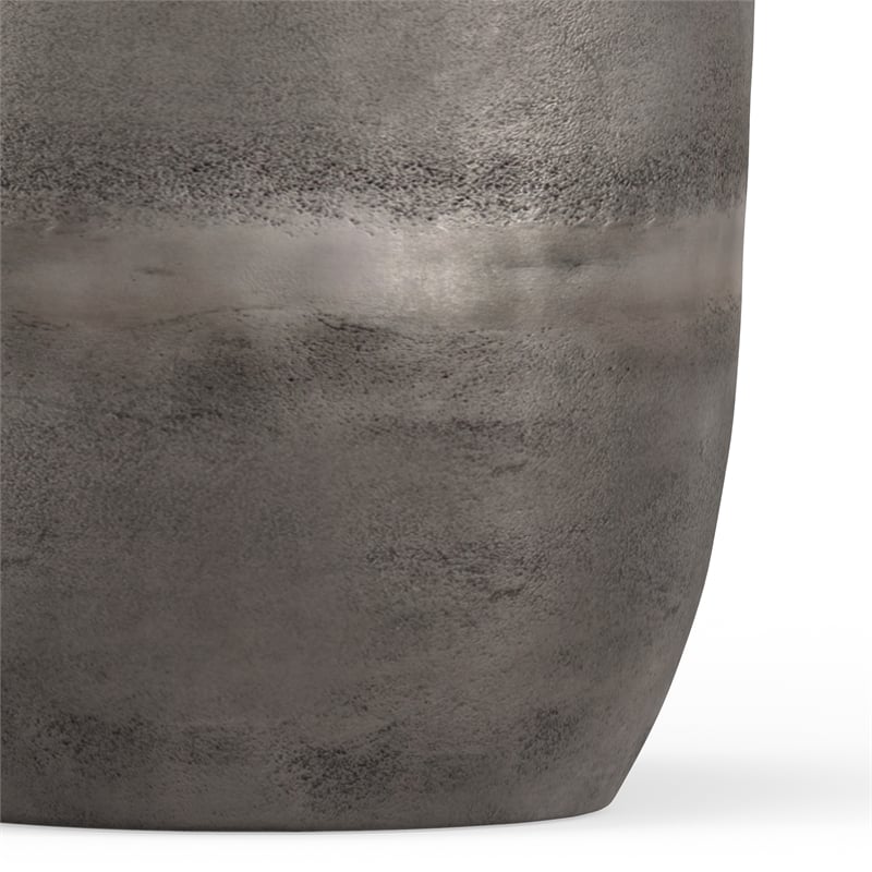 Pemberly Row Morris Metal Accent Table in Antique Silver 17