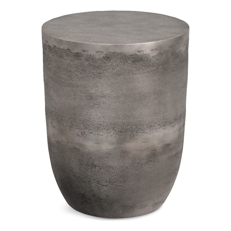 Pemberly Row Morris Metal Accent Table in Antique Silver 17