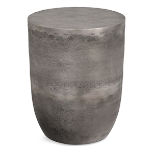 Pemberly Row Morris Metal Accent Table in Antique Silver 17&quot Wide