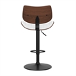 Pemberly Row Novak Adjustable Vegan Faux Leather Bar Stool in White