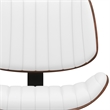 Pemberly Row Novak Adjustable Vegan Faux Leather Bar Stool in White