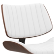 Pemberly Row Novak Adjustable Vegan Faux Leather Bar Stool in White