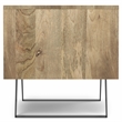 Pemberly Row Solid Wood and Metal Side Table in Natural Brown