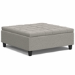 Pemberly Row Large Square Storage Ottoman in Cloud Gray Upholstery
