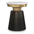 Pemberly Row 16 Inch Side Table with Marble Top in Black and Gold