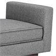 Pemberly Row Small Ottoman Bench Pewter Grey Woven Linen Fabric 29