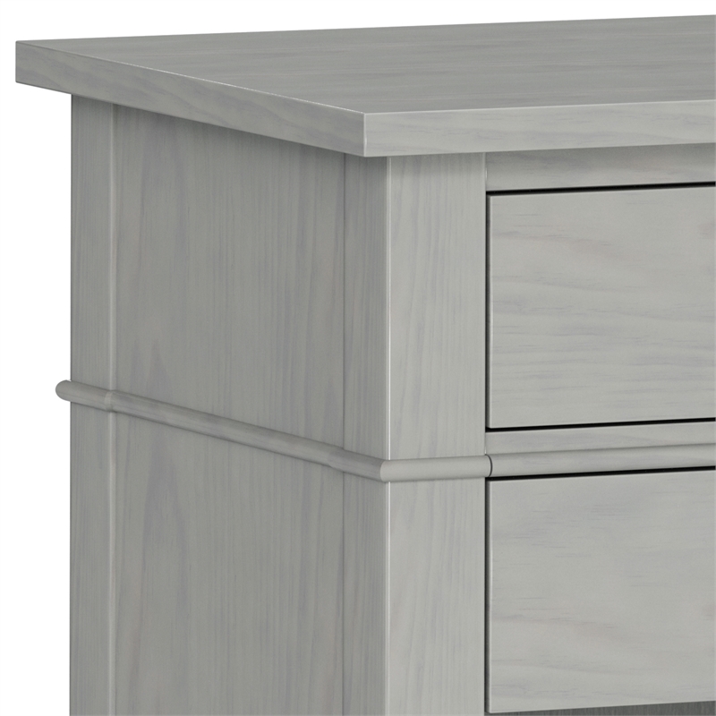 Pemberly Row Wood Nightstand Table with Storage Drawers in Fog Grey