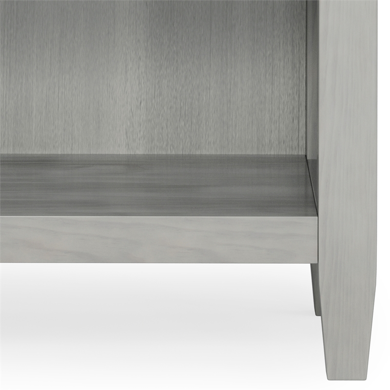 Pemberly Row Wood Nightstand Table with Storage Drawers in Fog Grey