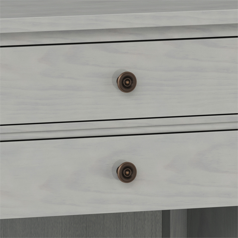 Pemberly Row Wood Nightstand Table with Storage Drawers in Fog Grey