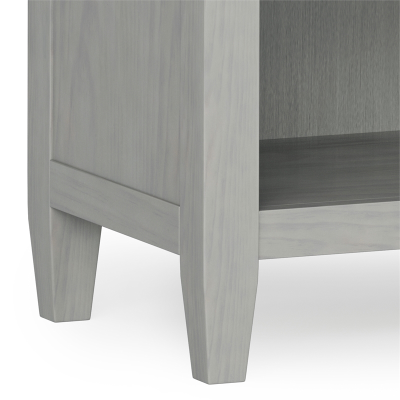 Pemberly Row Wood Nightstand Table with Storage Drawers in Fog Grey