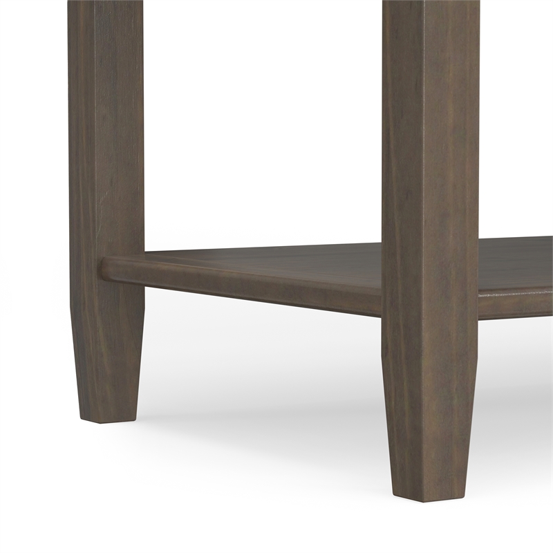 Pemberly Row Solid Wood Console Table in Smoky Brown Finish with Storage