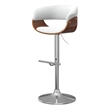 Pemberly Row Modern Swivel Bar Stool in White Faux Leather with Chrome Base
