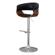 Pemberly Row Modern Swivel Bar Stool in Black Faux Leather with Chrome Base