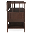 Pemberly Row Solid Wood Entryway Storage Bench with Shelf in Brunette Brown