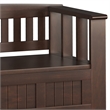 Pemberly Row Solid Wood Entryway Storage Bench with Shelf in Brunette Brown