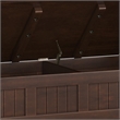 Pemberly Row Solid Wood Entryway Storage Bench with Shelf in Brunette Brown