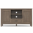 Pemberly Row 53 Inch Solid Wood TV Stand in Smoky Brown with Drawer Storage