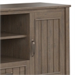 Pemberly Row 53 Inch Solid Wood TV Stand in Smoky Brown with Drawer Storage