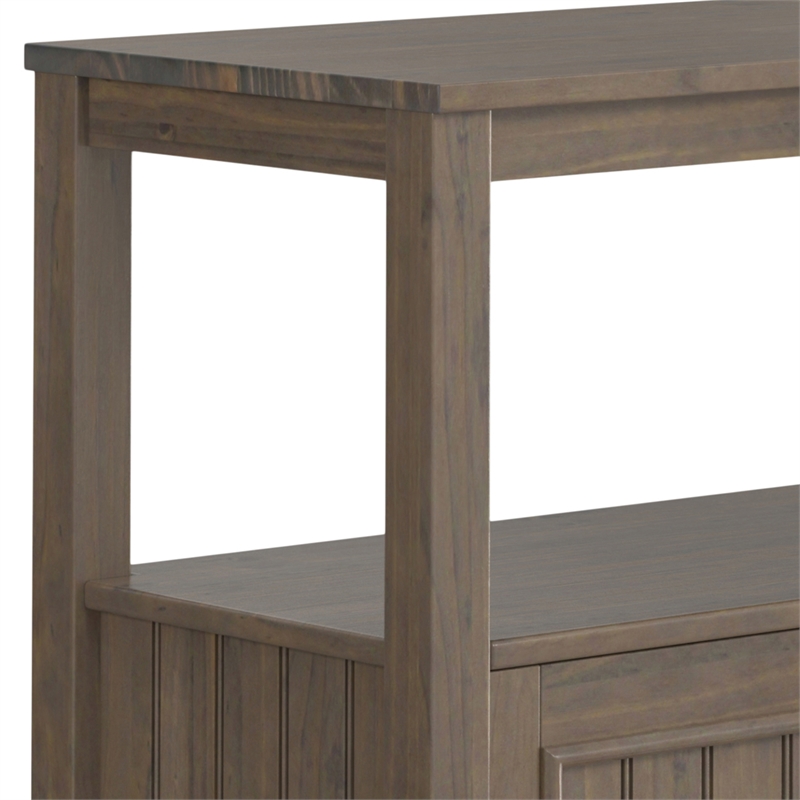 Pemberly Row 48 Inch Solid Wood Console Table in Smoky Brown with Storage