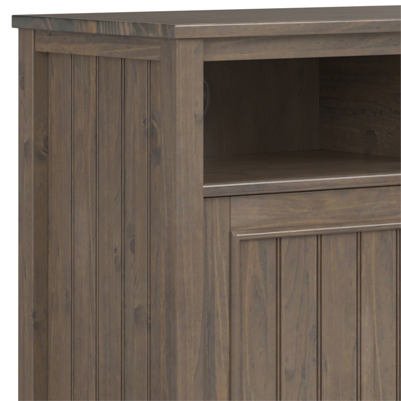 Pemberly Row Solid Wood Medium Storage Cabinet in Smoky Brown