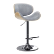 Pemberly Row Bentwood Gas Lift Bar Stool in Stone Grey with Swivel