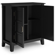 Pemberly Row Transitional Low Storage Cabinet Solid Wood Black 30