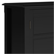 Pemberly Row Transitional Low Storage Cabinet Solid Wood Black 30